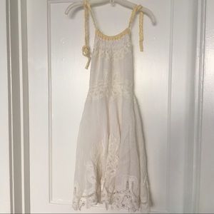 Free People White Lace Linen/Viscose Halter Dress Size 2